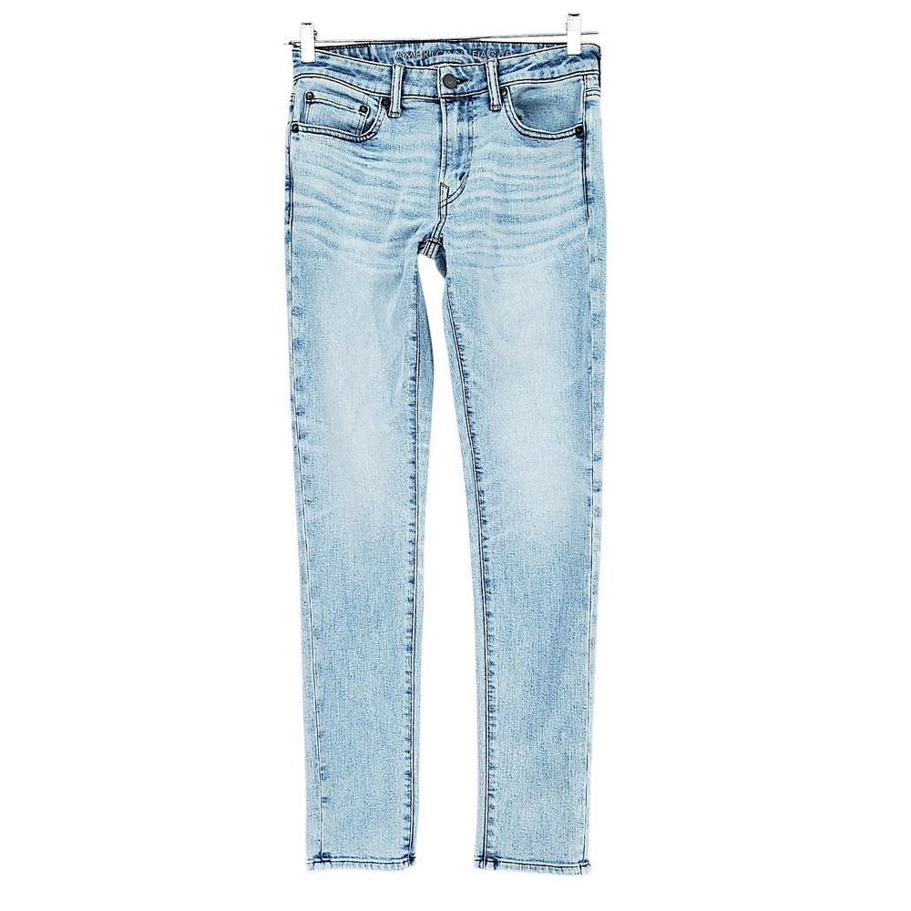 American Eagle Skinny Jeans 31x34(32) Mens Light Wash Airflex+ Temp Tech Preppy